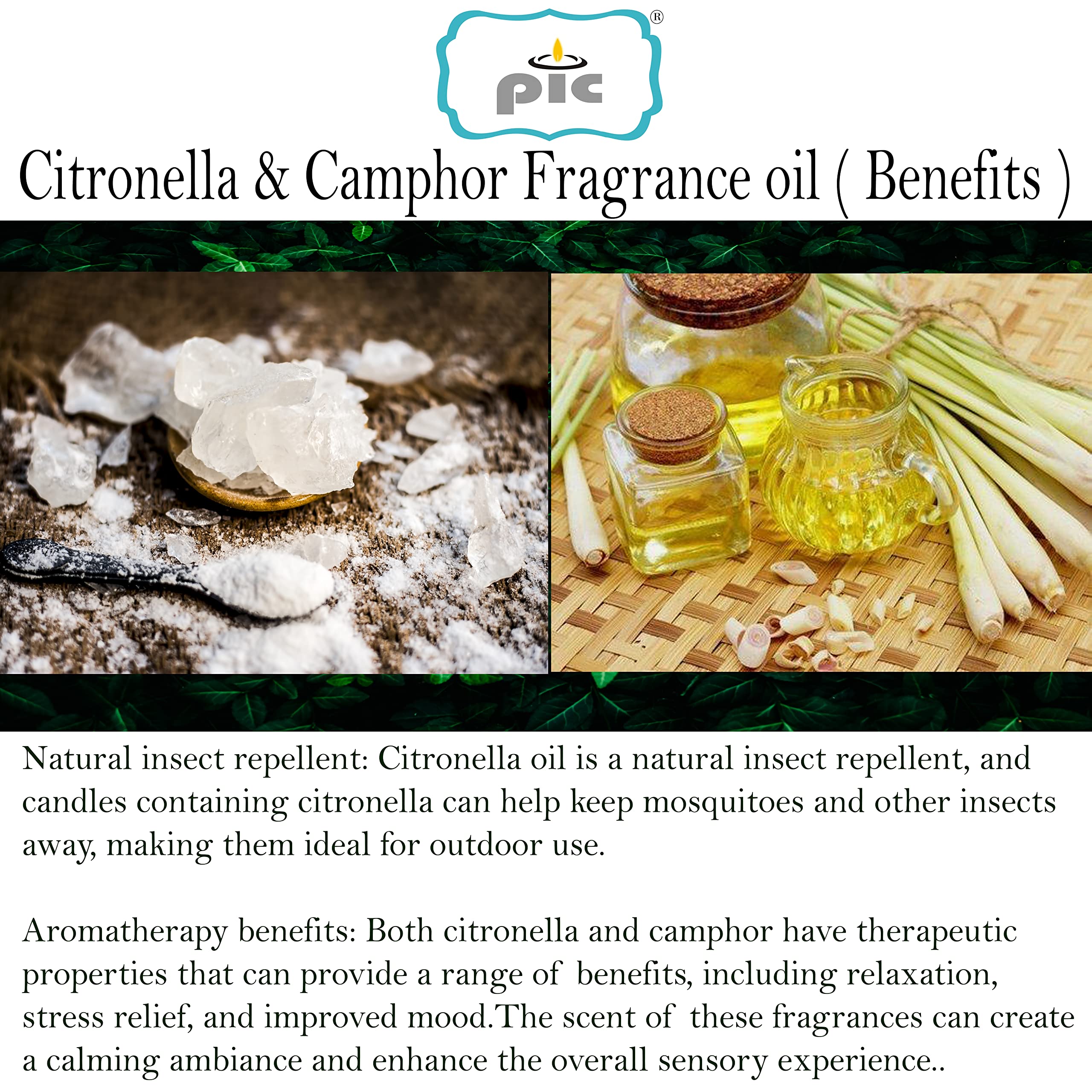 Pure Indian Candle Handmade Citronella & Camphor Scented Designer Multi Chunk Wax Pillar Candle PICPC3009 (Burn Time 50 hrs.)